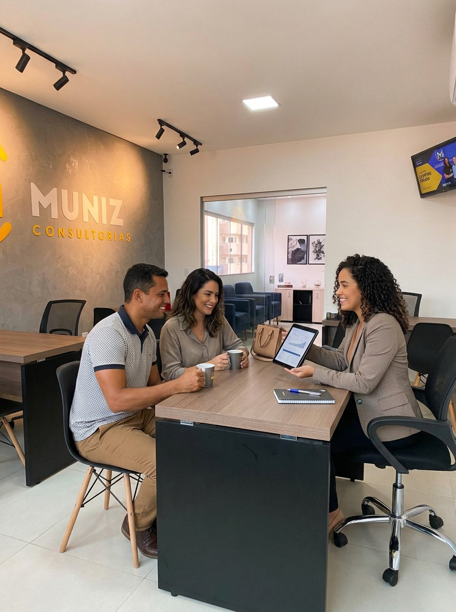 Atendimento a clientes no escritório da Muniz Consultorias (imagem ilustrativa)